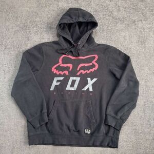 Fox Racing Hoodie Mens XL Black Red Graphic Pullover Motocross Streetwear